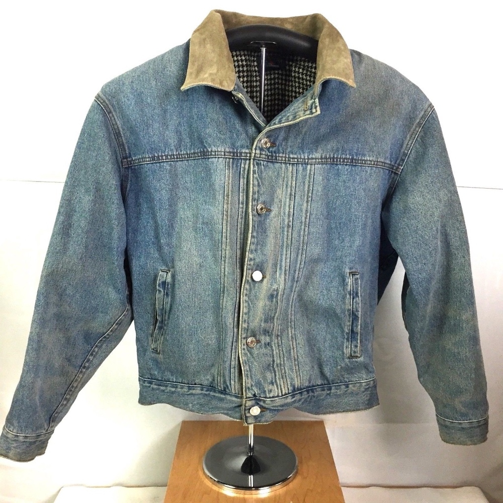 J Crew Vintage Mens Denim Trucker Jacket Sz Medium